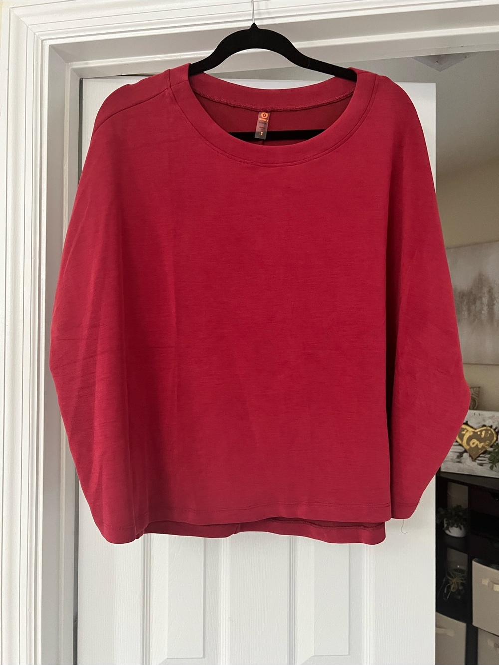Mono B light Scuba Fabric Deep Red Crewneck Dolman Top